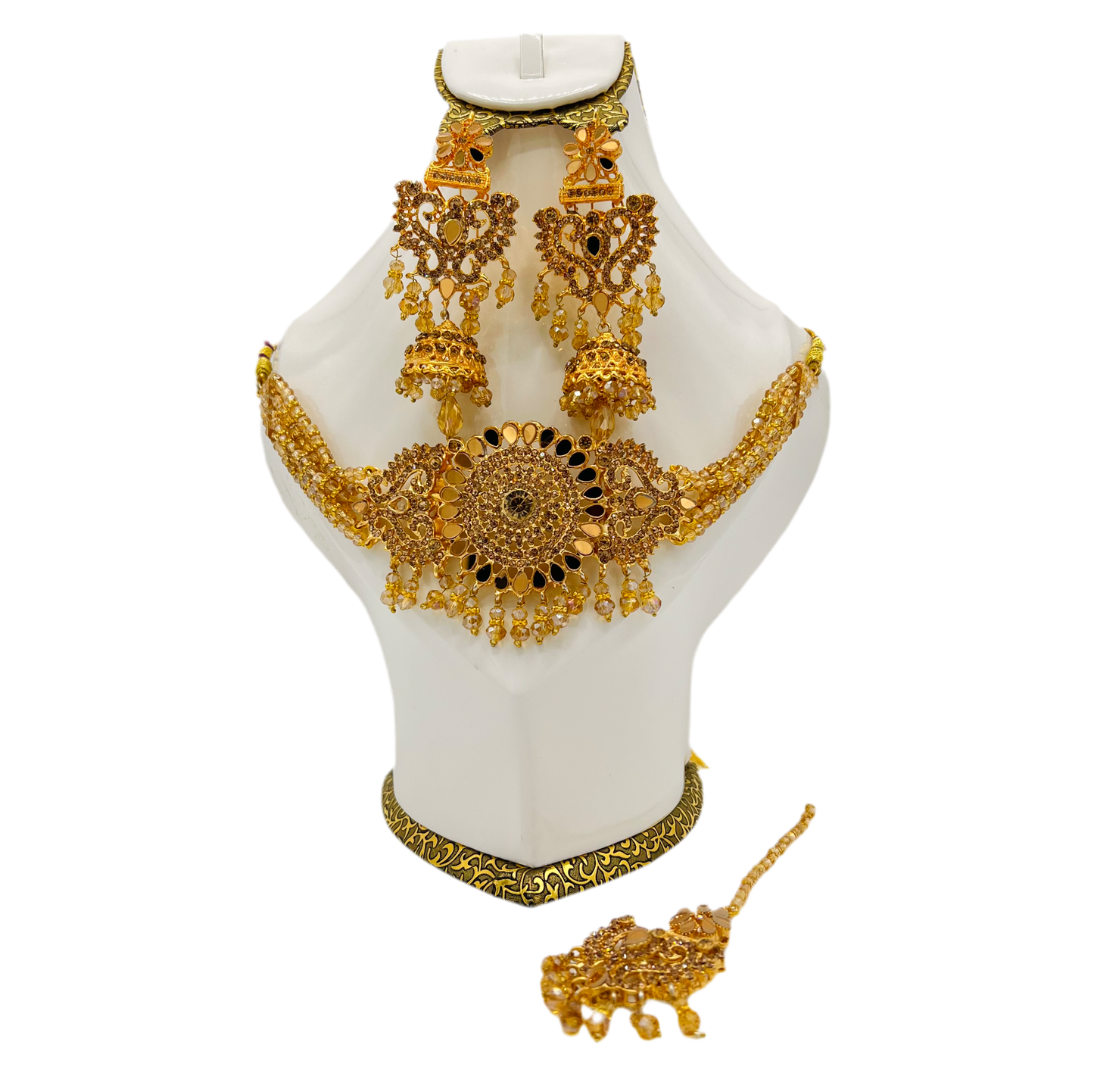 Traditional Gold Plated Bridal Necklace Set