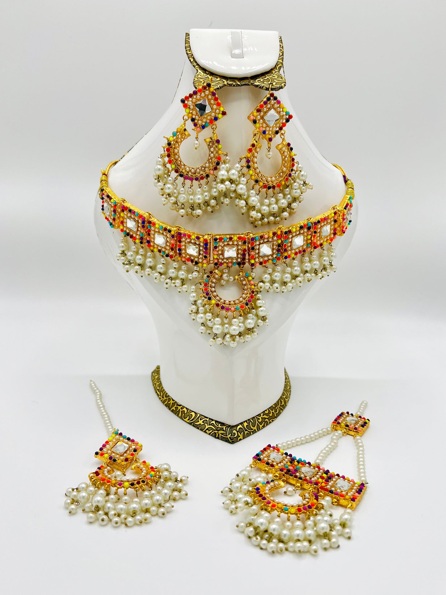 Bridal Set - Long Mala, Jhumkay, Matha Patti & Bindiya