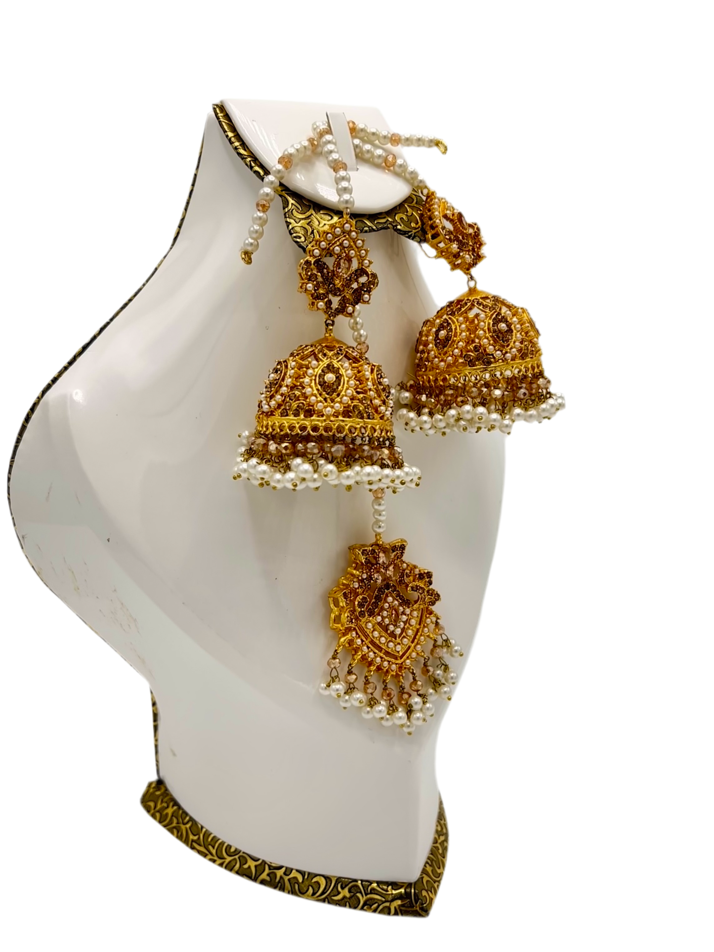 Antique Rajhastani Jhumkay with Bindiya - Bridal Set