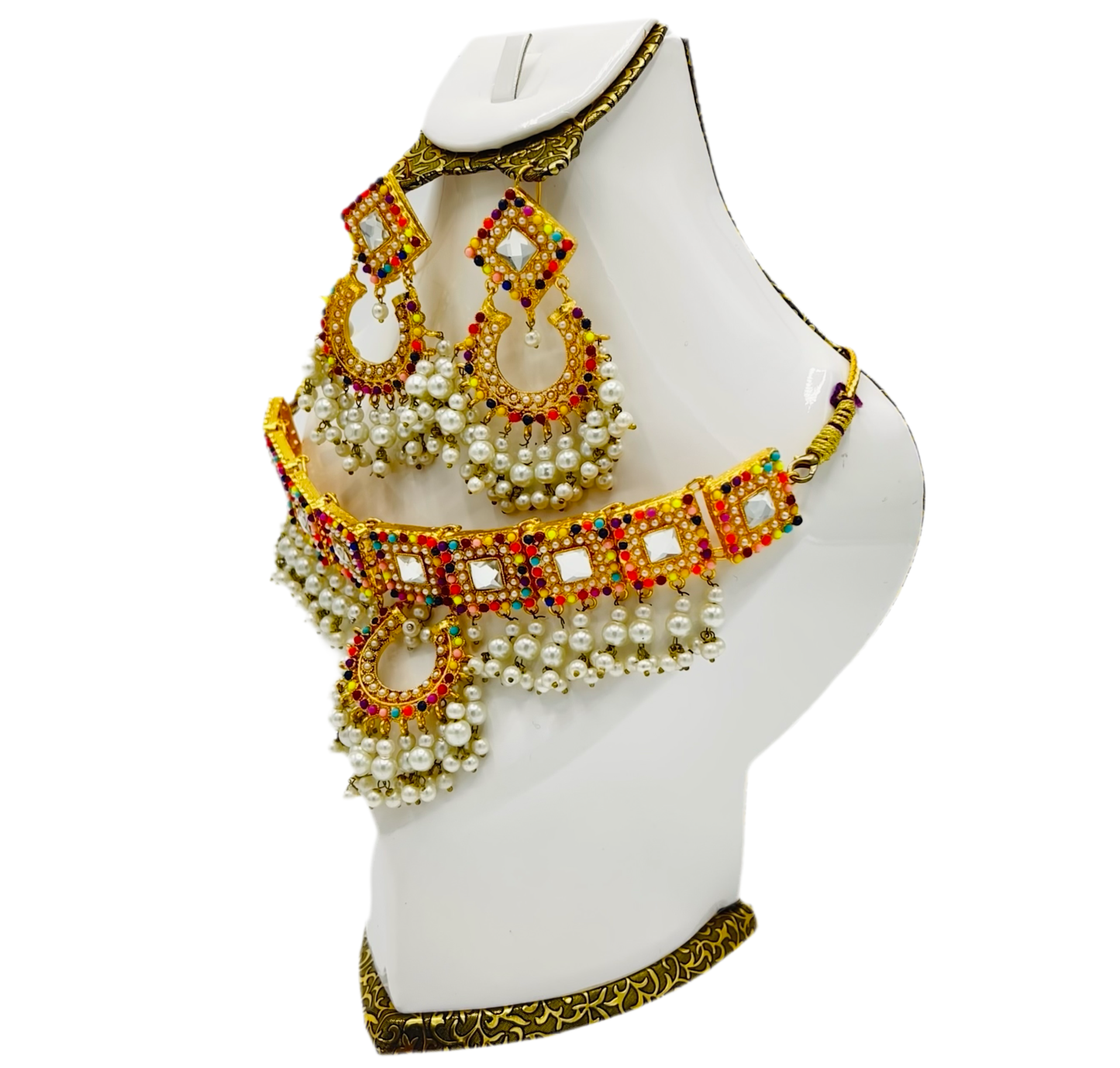 Bridal Set - Long Mala, Jhumkay, Matha Patti & Bindiya