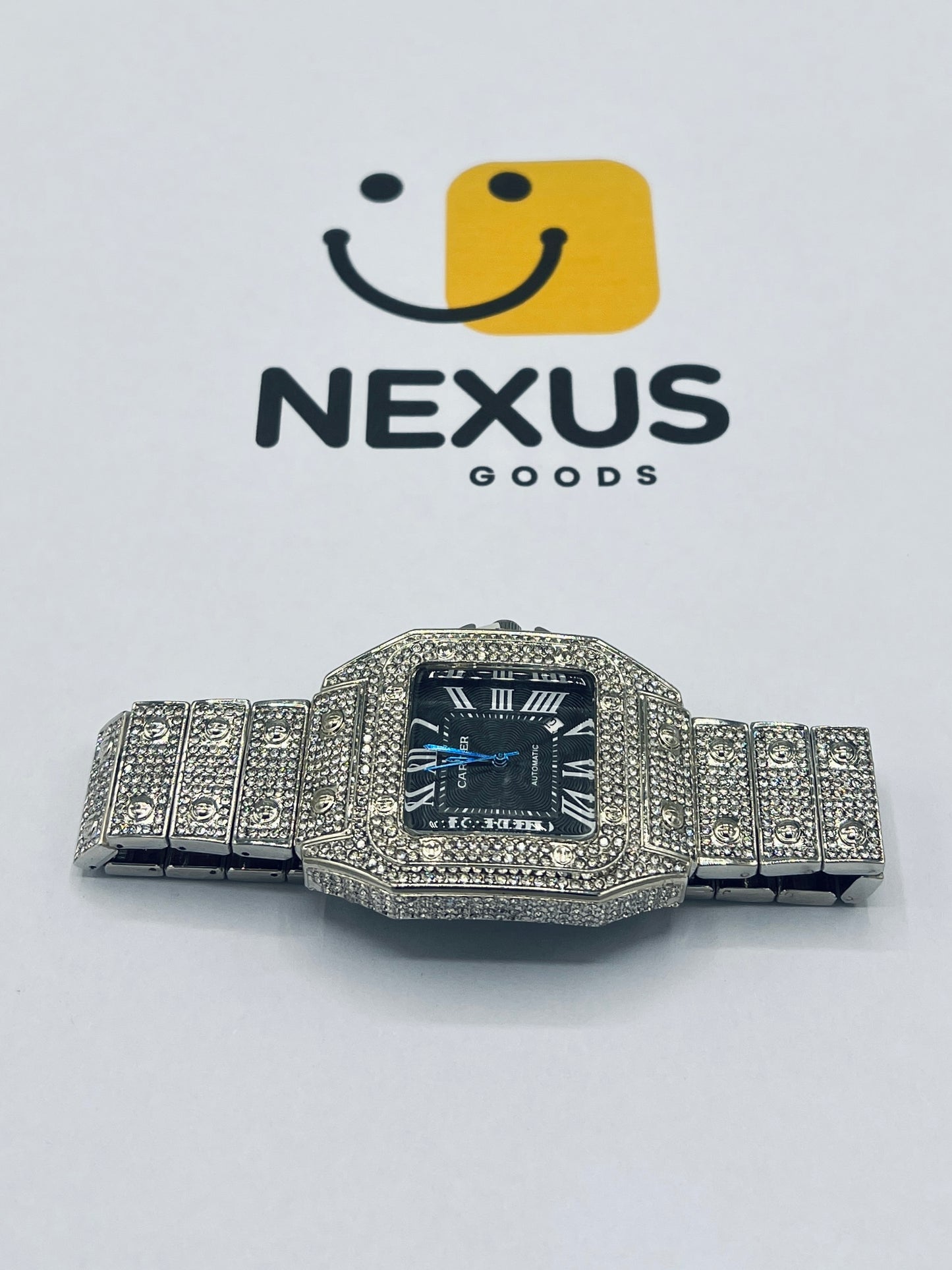 Diamond iced-out Square Dial Couple Watch