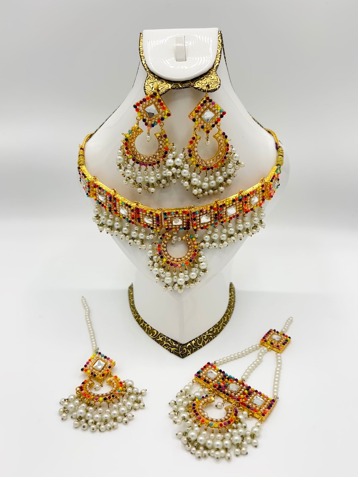 Bridal Set - Long Mala, Jhumkay, Matha Patti & Bindiya
