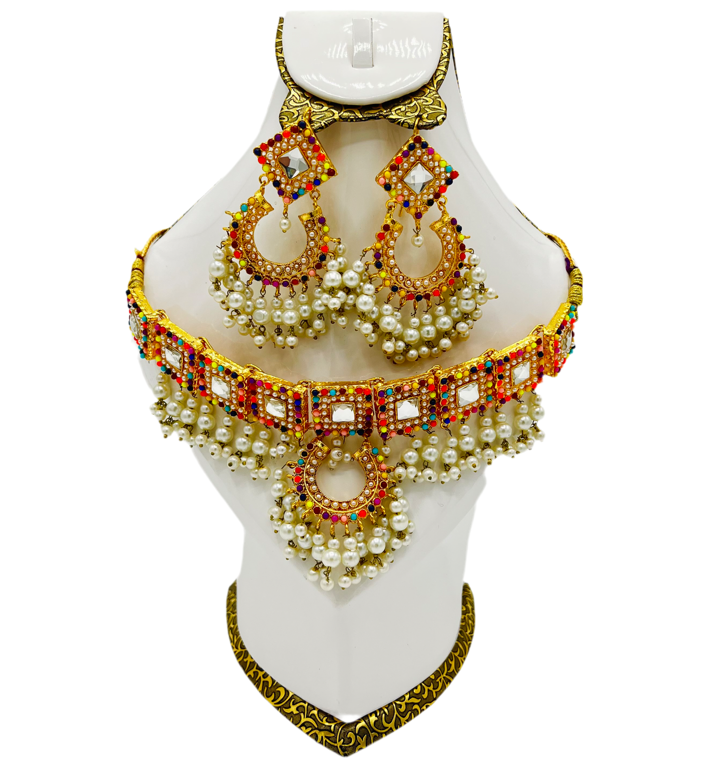 Bridal Set - Long Mala, Jhumkay, Matha Patti & Bindiya