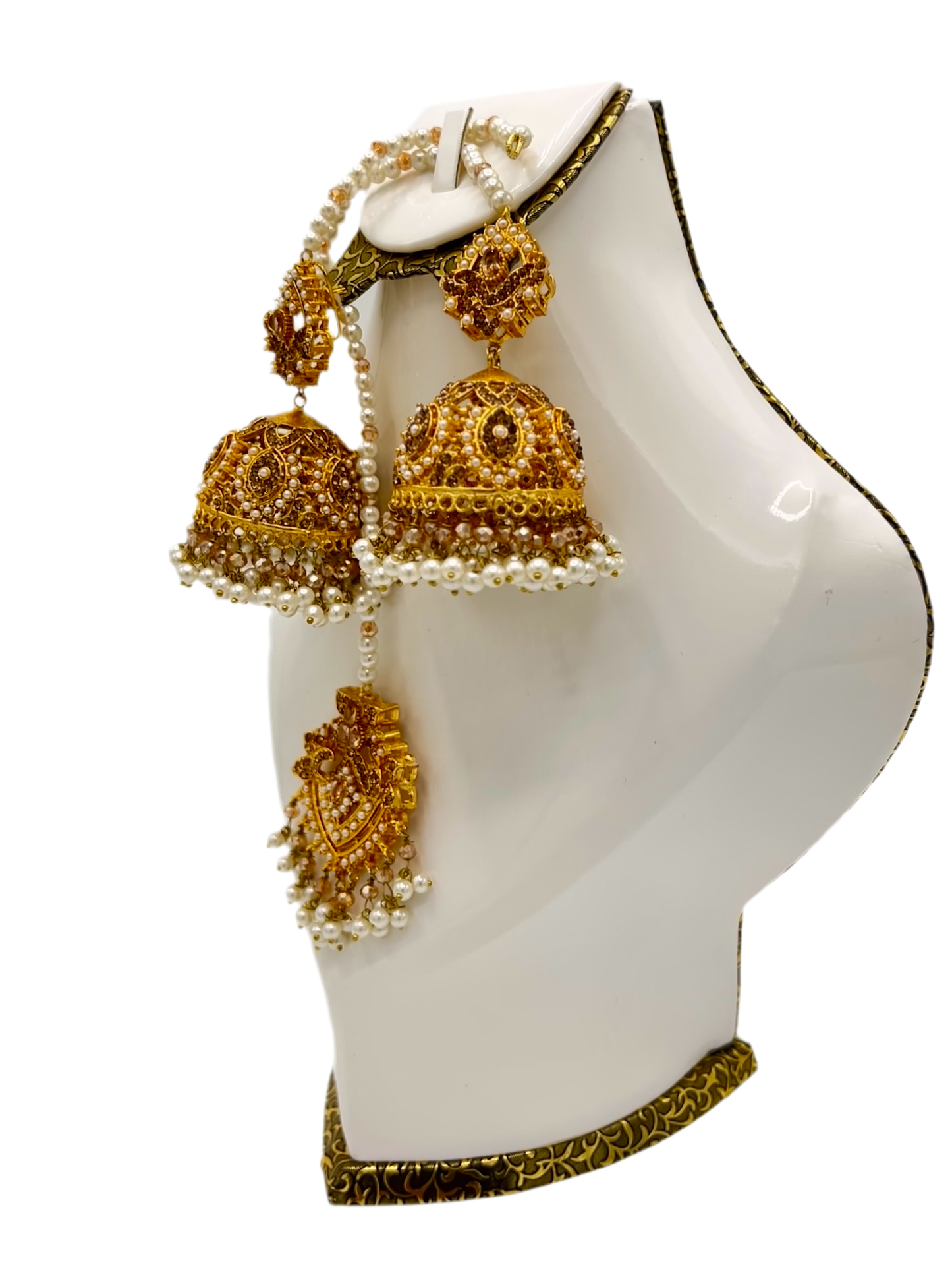 Antique Rajhastani Jhumkay with Bindiya - Bridal Set