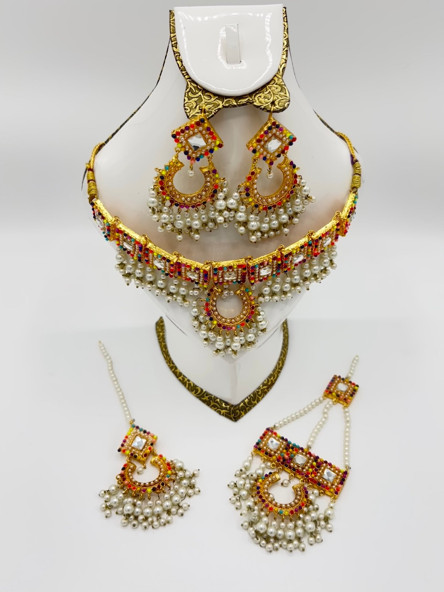 Bridal Set - Long Mala, Jhumkay, Matha Patti & Bindiya