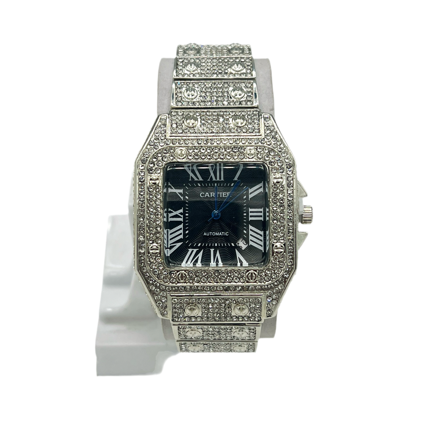 Diamond iced-out Square Dial Couple Watch