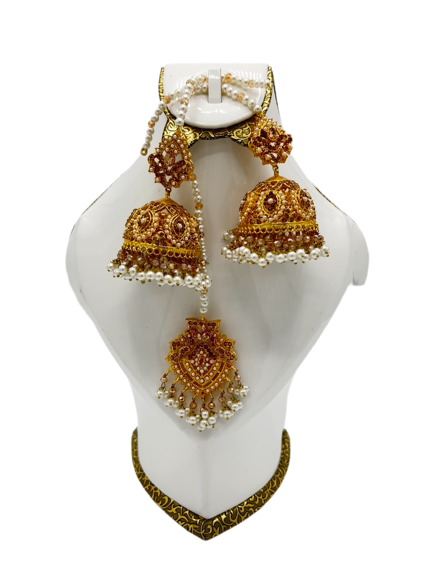 Antique Rajhastani Jhumkay with Bindiya - Bridal Set